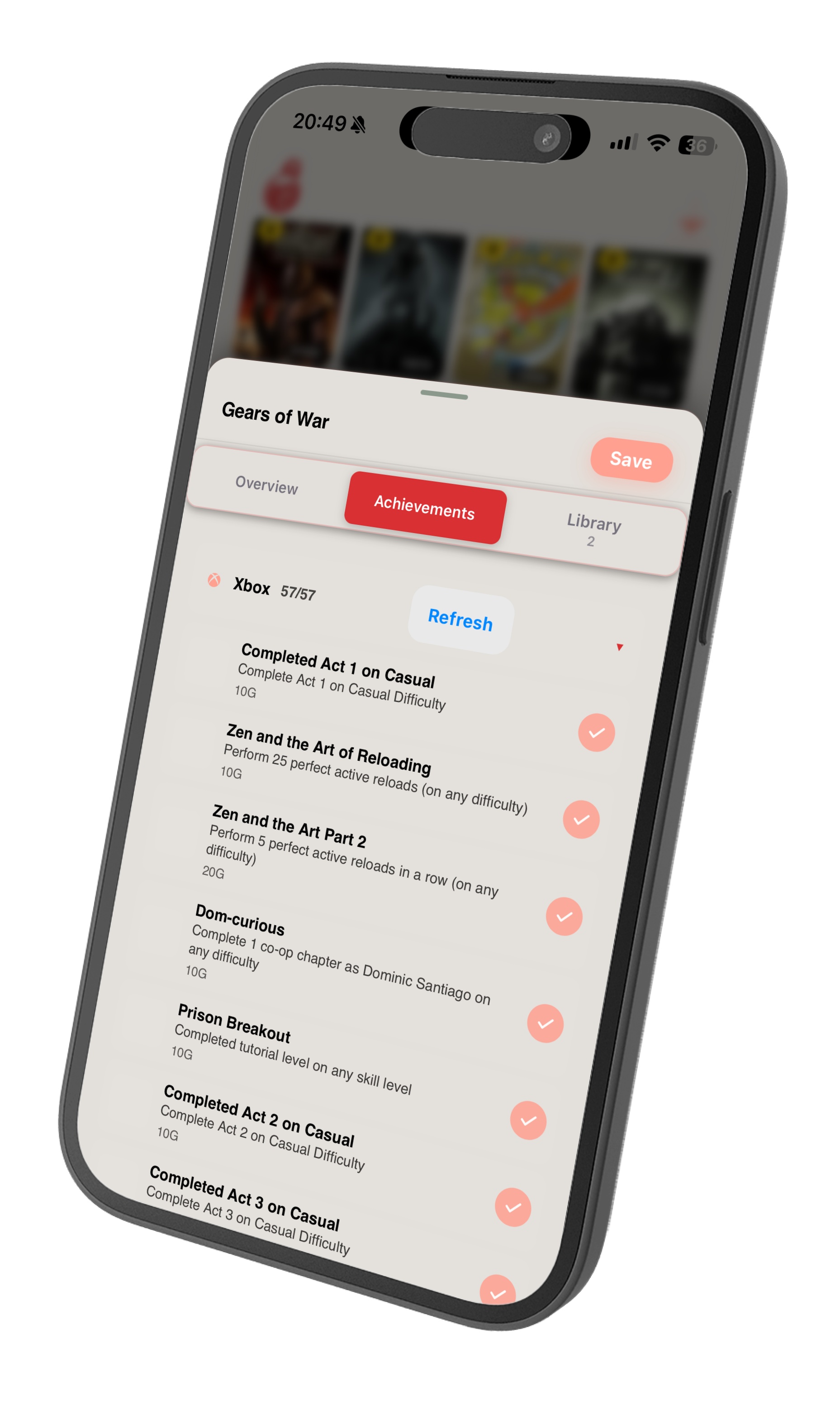 Play journal screen